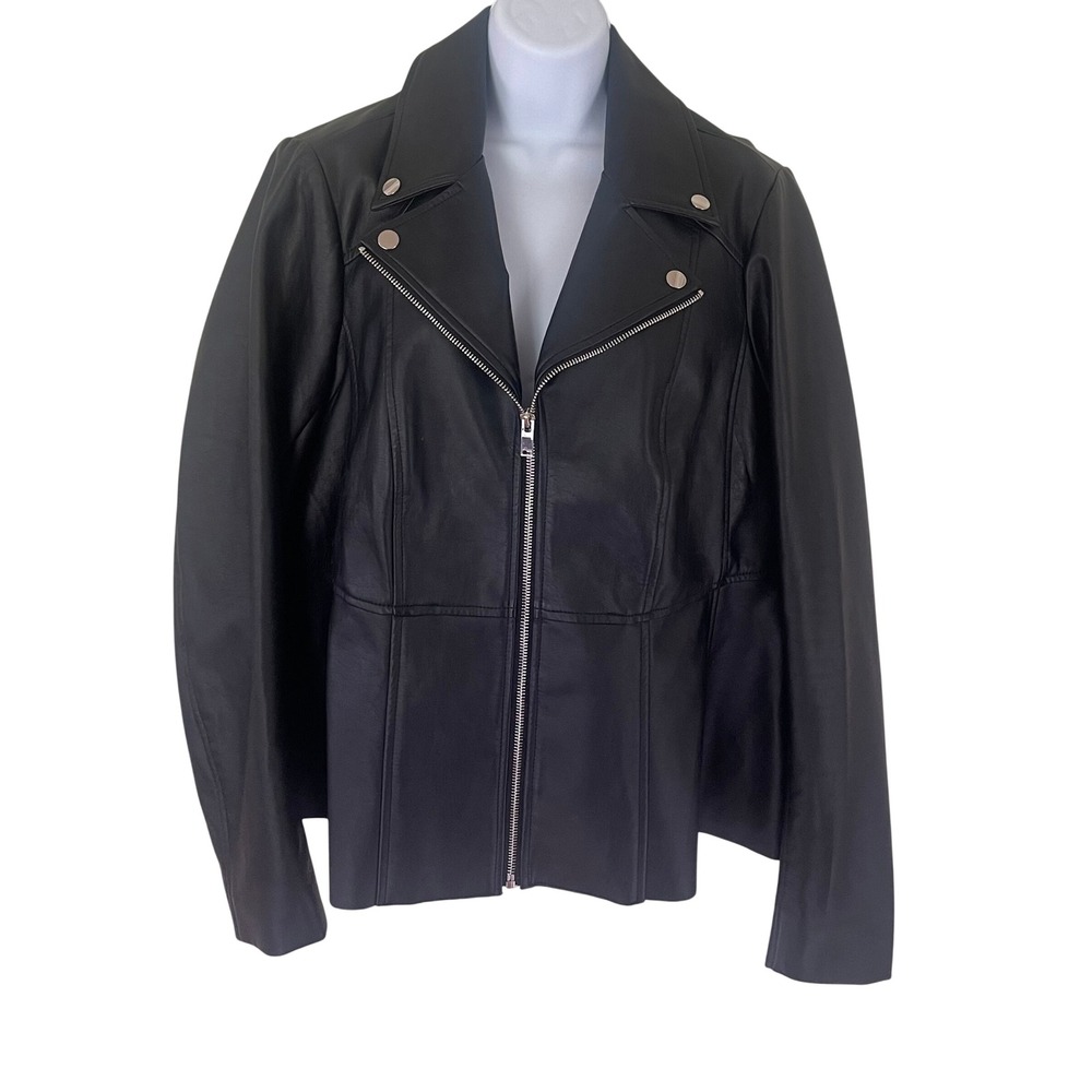 Torrid First Black Faux Leather Moto Jacket Peplum 1 Plus Size XL